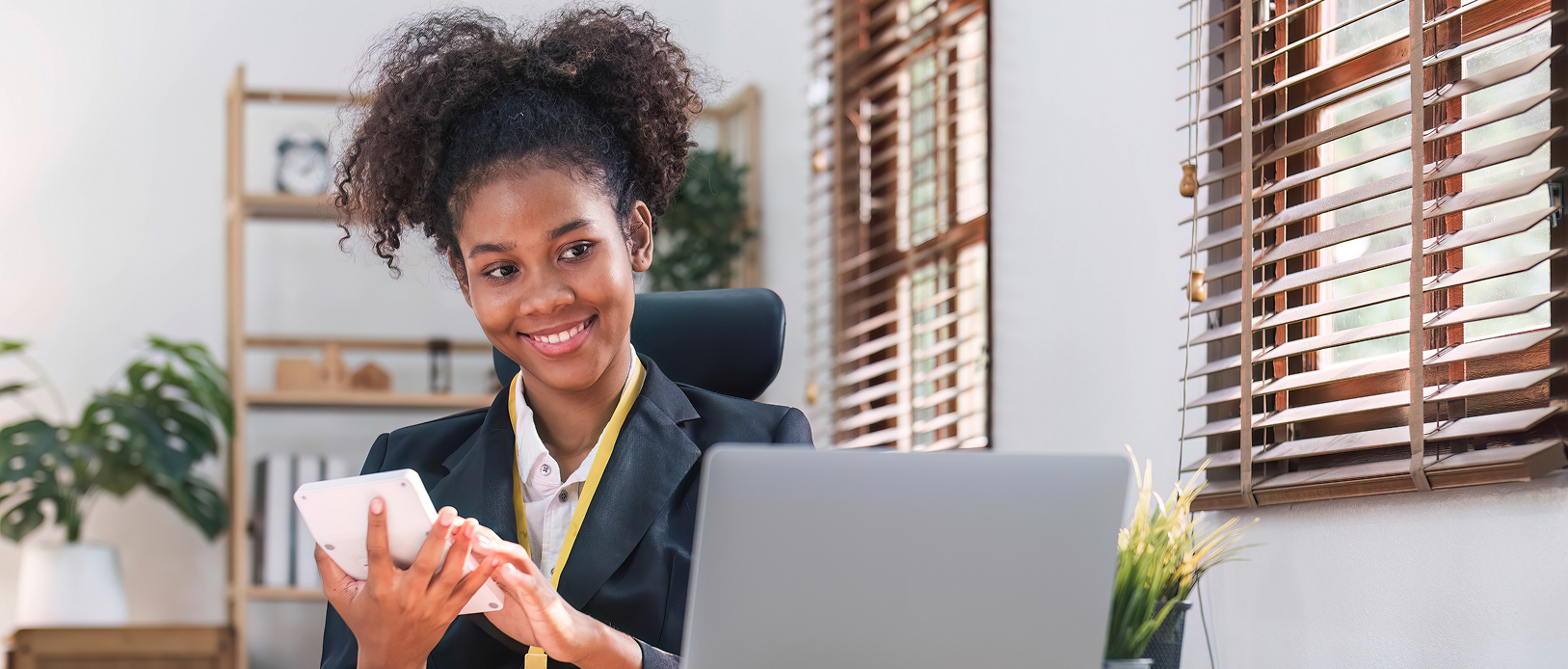 Girl with calculator